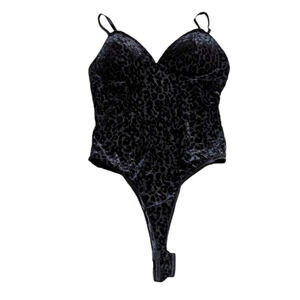 Bozzolo Velvet Cheetah Print Bustier Thong Bodysuit Medium Y2K Fairy Goth